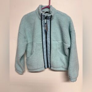 DSG Girls Cozy Fleece Full Zip Jacket Shoreside Blue XL (16) Kids